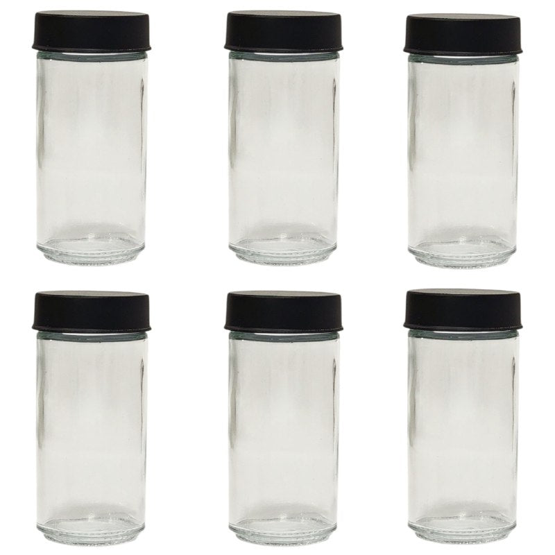 ORGANIZADOR DE ESPECIAS CONDIMENTOS MORDERNO Y MINIMALISTA EN SET DE 7 PIEZAS DE VIDRIO Y METAL LIFEART 4.5X4.5X9.6CM
