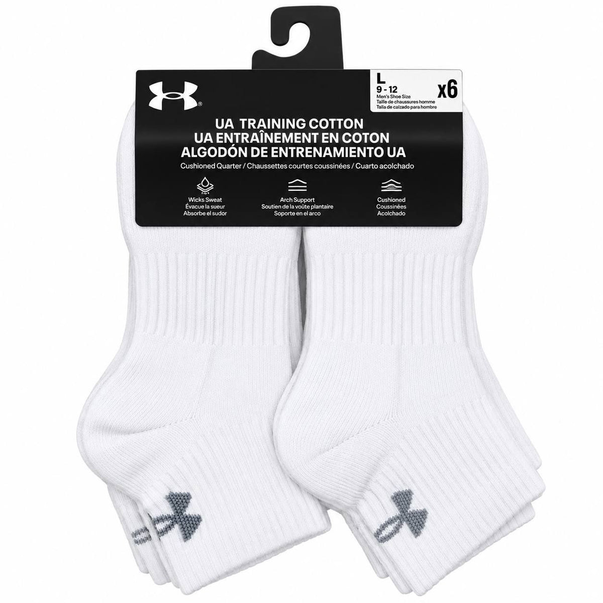 CALCETA ORIGINAL UNDER ARMOUR UNISEX 6 PARES