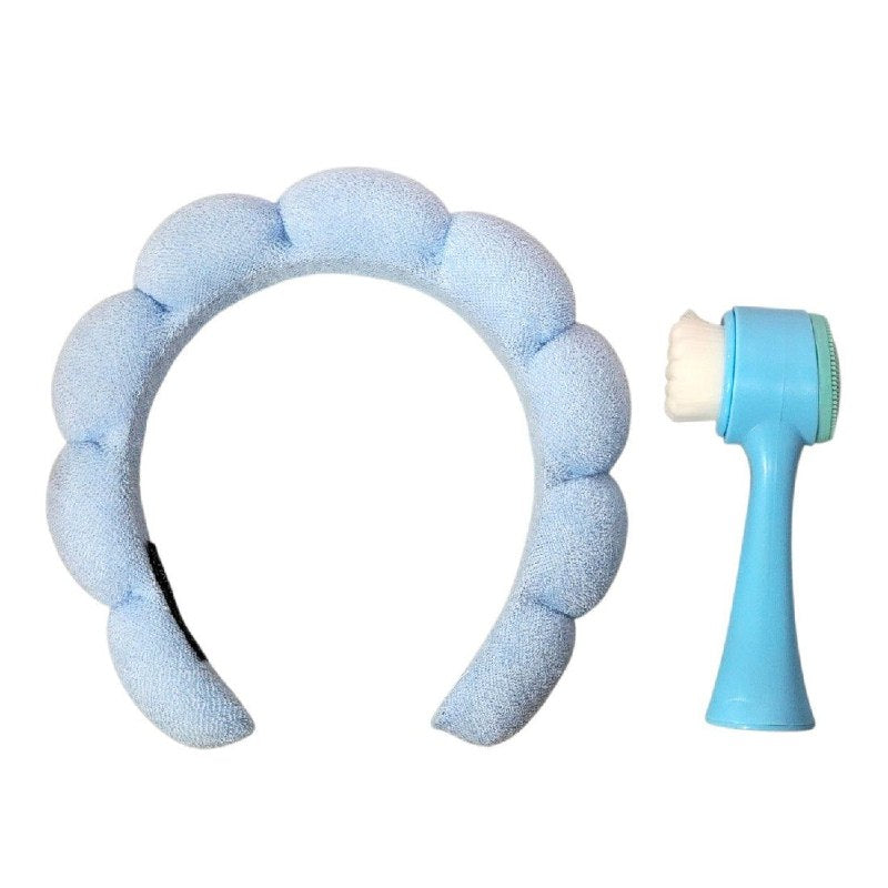 KIT DE CUIDADO FACIAL Y LIMPIEZA DE VINCHA Y CEPILLO FACIAL LIMPIADOR SWEET BEAUTY