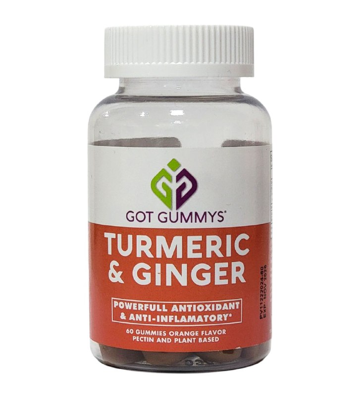 VITAMINAS EN GOMITAS DE CURCUMA Y JENGIBRE ANTIOXIDANTE Y ANTIINFLAMATORIOSABOR NARANJA GOT GUMMYS 60UND