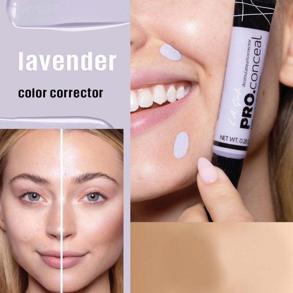 CORRECTOR DE COLOR LÍQUIDO COLOR LAVANDA TONO GC993 PRO CONCEAL L.A. G