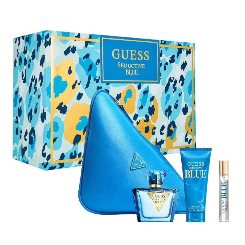 SET GUESS SEDUCTIVE BLUE FOR WOMEN EDT 75ML EDT 15ML CREMA CORPORAL 100ML COSMETIQUERA (M)