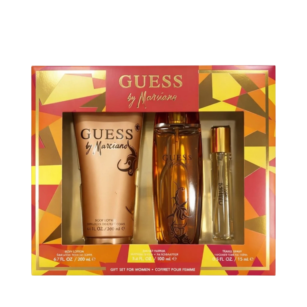 SET GUESS BY MARCIANO FOR WOMEN EDP 100ML MINI EDP 15ML CREMA CORPORAL 200ML (M)