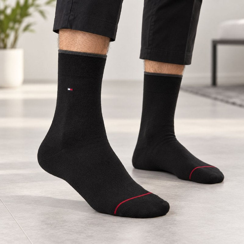 CALCETA MEDIA PANTORRILLA TOMMY HILFIGER PARA HOMBRE 5 PARES TALLA ÚNICA