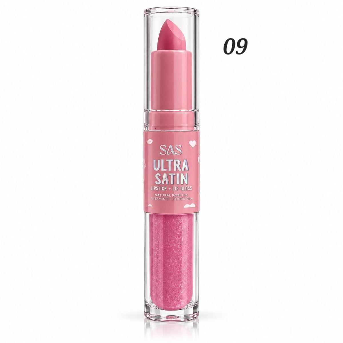 LABIAL Y BRILLO LABIAL 2 EN 1 ACABADO SATINADO ULTRA SATIN ECONÓMICO SAS