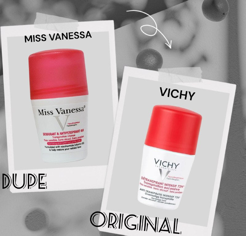 DESODORANTE PARA MUJERES ANTITRANSPIRANTE DE 48H OLOR A KARITE Y VAINILLA MISS VANESA 50ML DUPE DE VICHY