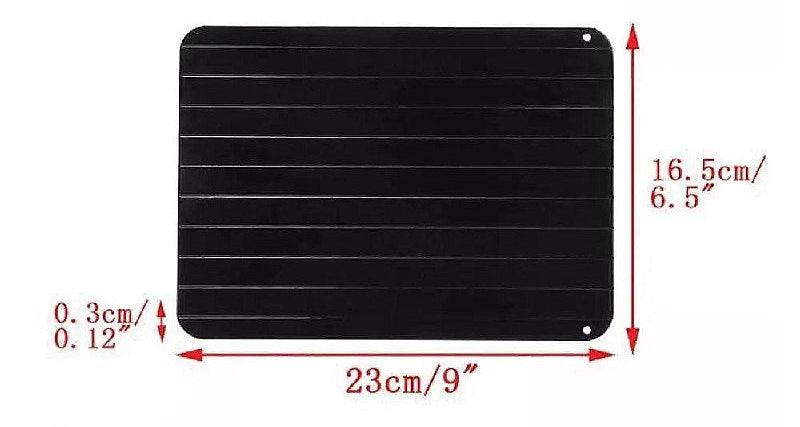 BANDEJA DE ALUMINIO DE DESCONGELACION RAPIDA PARA CARNES Y ALIMENTOS 23X16.5CM