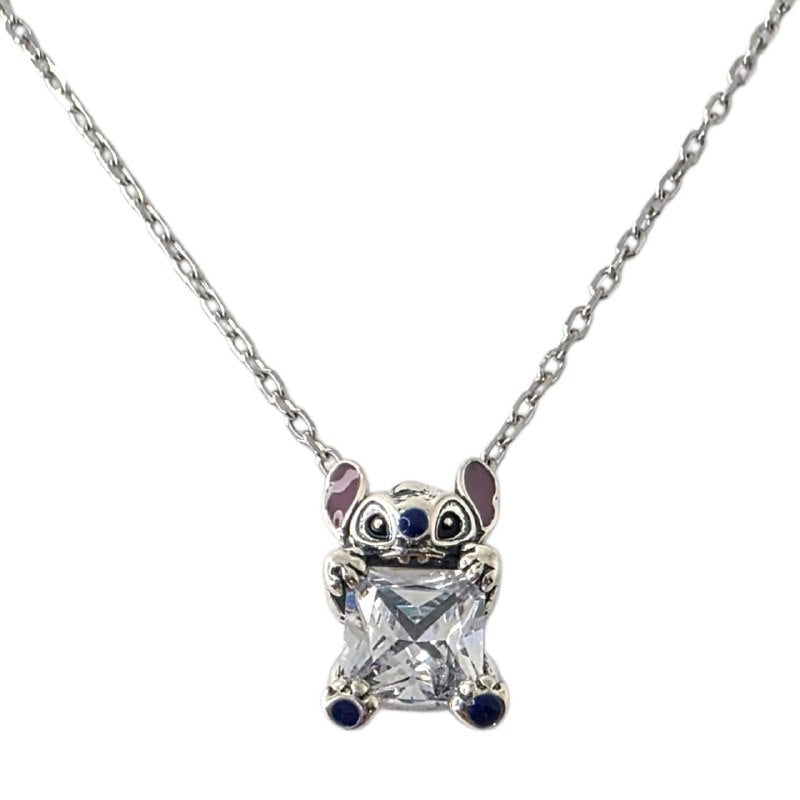 DIJE DE PLATA 9.25 CON DISEÑO DE STITCH 1CM Y 4.4G
