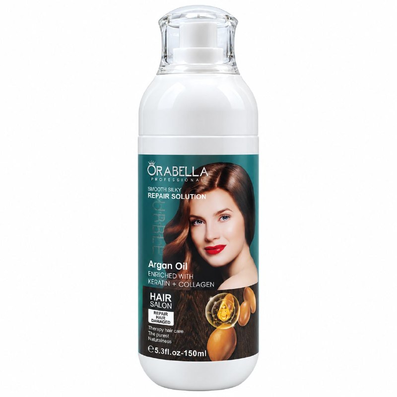 TRATAMIENTO CAPILAR REPARADOR INTENSIVO CON ACEITE DE ARGAN, KERATINA Y COLAGENO SIN ENJUAGUE ORABELLA 150ML