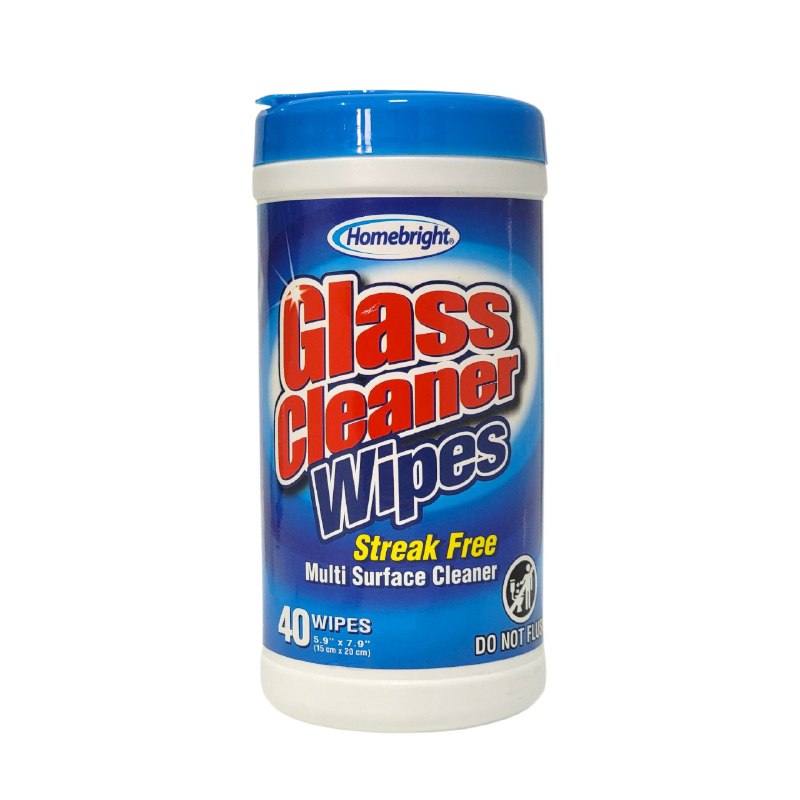 TOALLITASS HUMEDAS LIMPIADORAS PARA CRISTALES Y SUPERFICIES 40UND HOMEBRIGHT