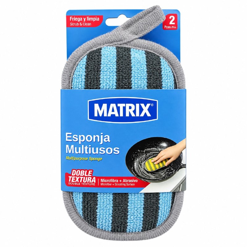SET DE 2 PASTES MULTIUSOS DE DOBLE TEXTURA DE LIMPIEZA MATRIX 15CM