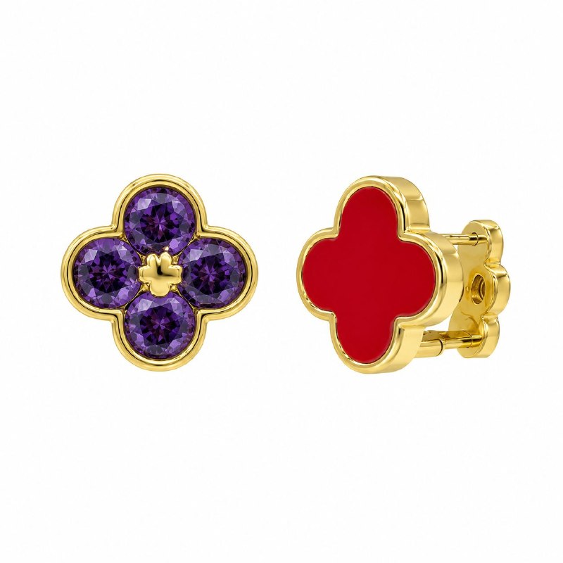 ARITOS DE ENCHAPE PARA DAMA CON DISEÑO DE FLOR 1CM