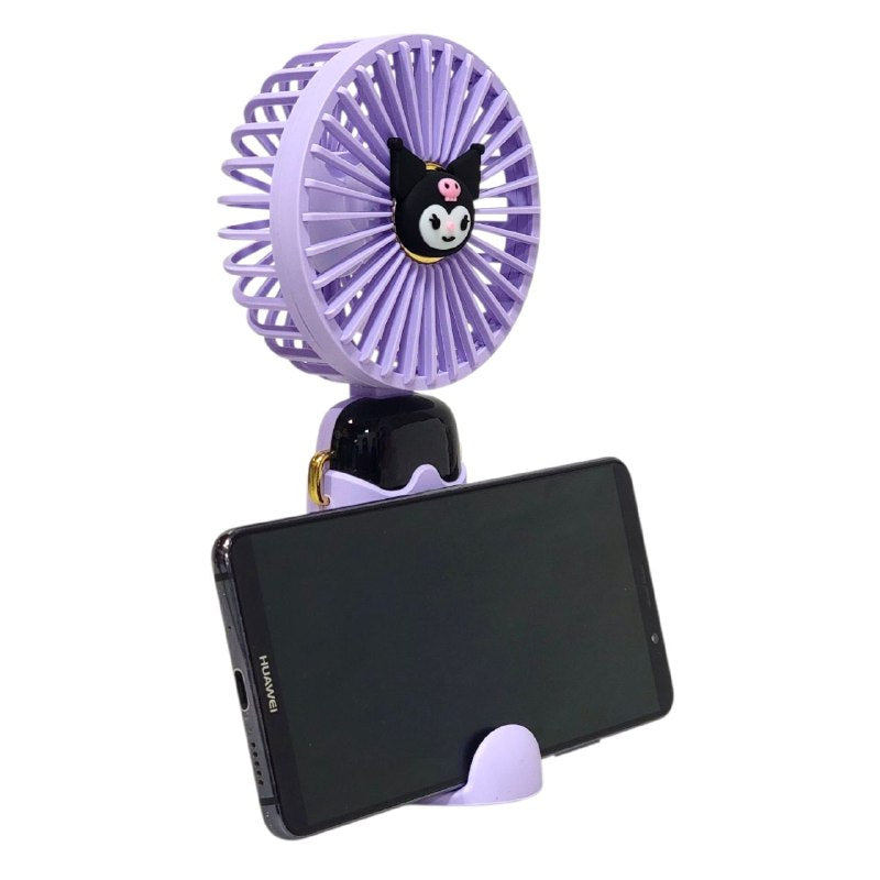 VENTILADOR DE MANO O MESA RECARGABLE CON SOPORTE PARA CELULAR 4 ESTILOS