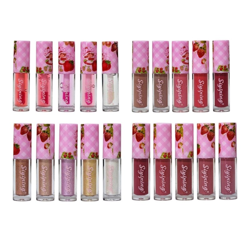ESTUCHE DE LABIALES LÍQUIDOS ROSITA FRESITA, STITCH Y LABUBU SIYIPING EDICIÓN COLECCIONABLE 20 TONOS