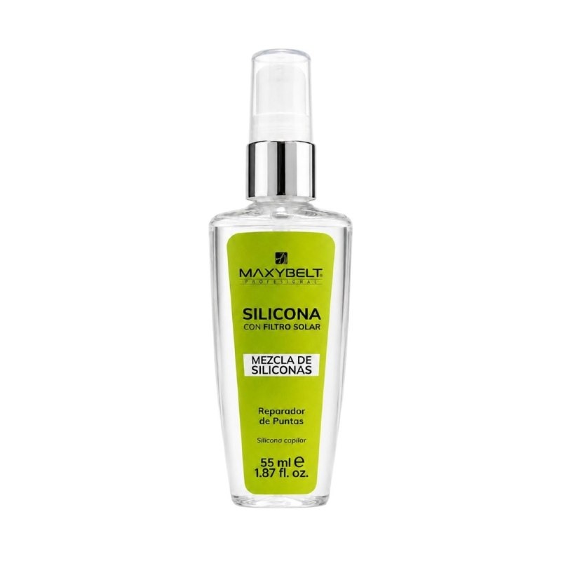SPRAY CAPILAR DE SILICONA REPARADOR DE PUNTAS CON FILTRO SOLAR MAXYBELT 55ML