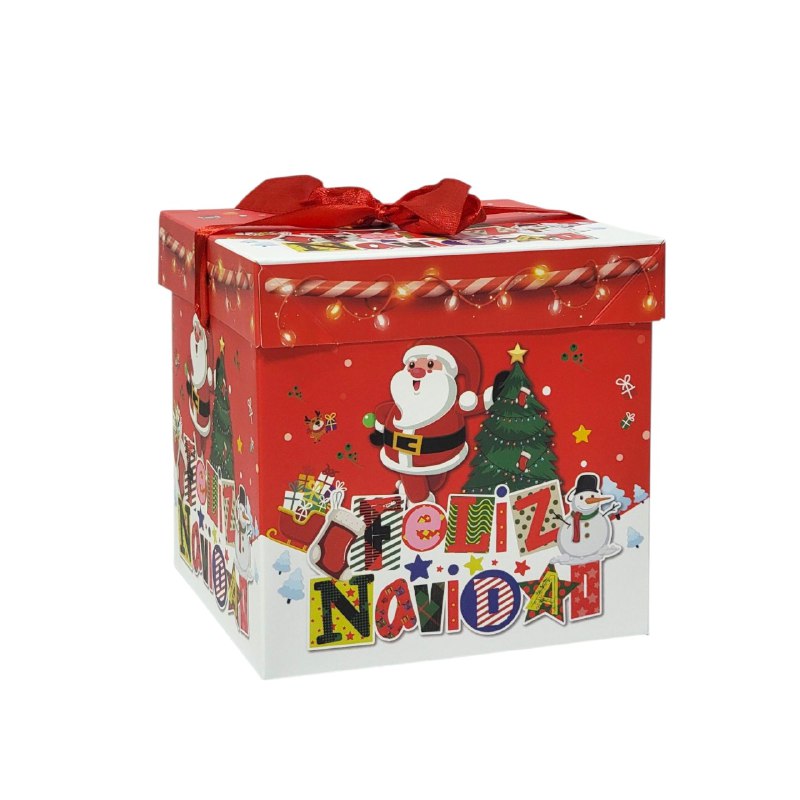 CAJA DE REGALO NAVIDEÑA MEDIANA 15X15CM