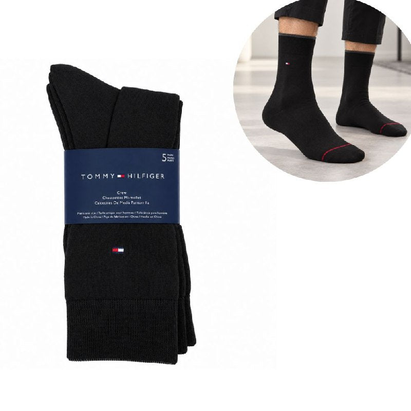 CALCETA MEDIA PANTORRILLA TOMMY HILFIGER PARA HOMBRE 5 PARES TALLA ÚNICA