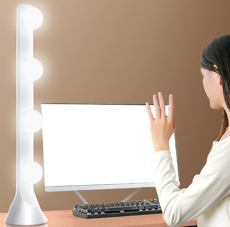 LUZ LED, LAMPARA PARA TOCADOR O ESCRITORIO, 4 BOMBILLAS LED CON 3 TONOS DE COLOR 55CM