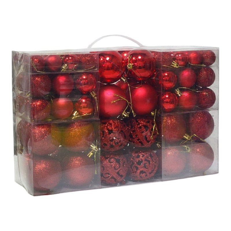 DECORACION ADORNO NAVIDEÑO PAQUETE DE 101 BOLAS DECORATIVAS,3.8X4.8X5.8X7.8  PARA ARBOL DE NAVIDAD,INCLUYE UNA ESTRELLA 19.5X19.5 ELEGANTE