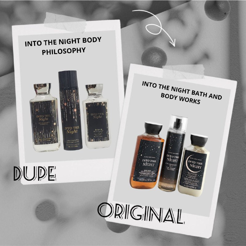SET BODY PHILOSOPHY INTO THE NIGHT SPLASH 236ML, SHOWER GEL 295ML, BODY LOTION 236ML (M) (AROMA SIMILAR B&W INTO THE NIGHT)