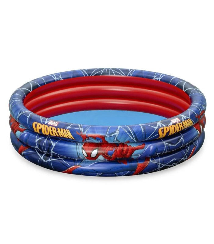 PISCINA INFLABLE INFANTIL DE TRIPLE ARO CON DISEÑO DE SPIDERMAN BESTWAY 1.22MX30CM