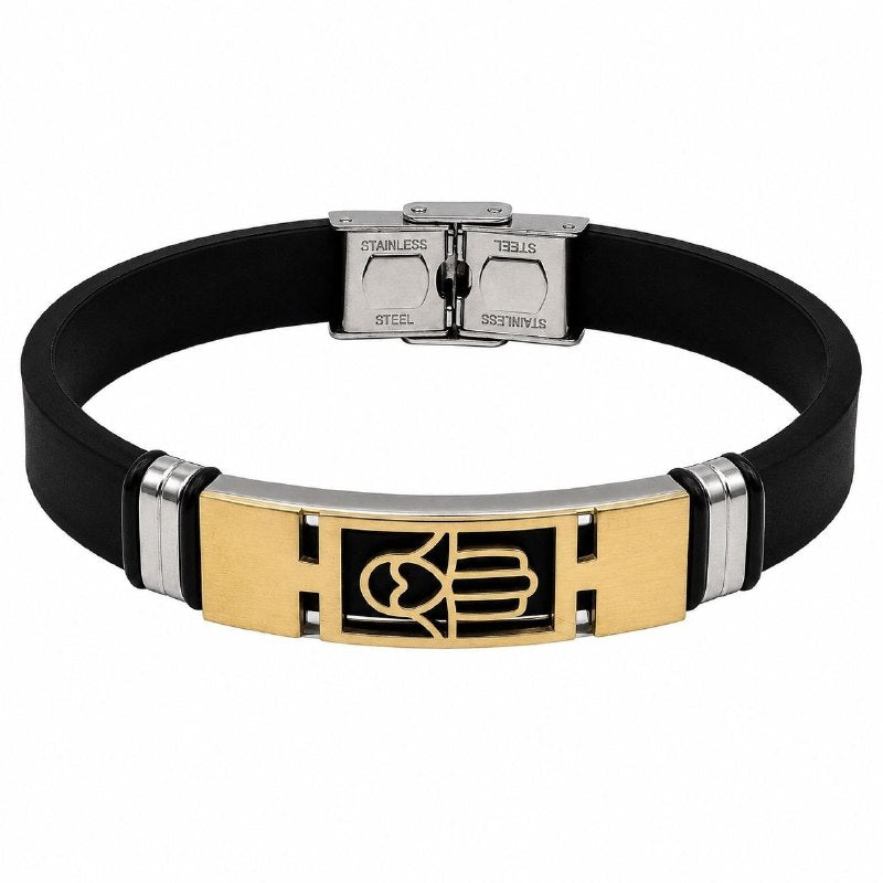 PULSERA DE ENCHAPE PARA CABALLERO DISEÑO MANO  21CM