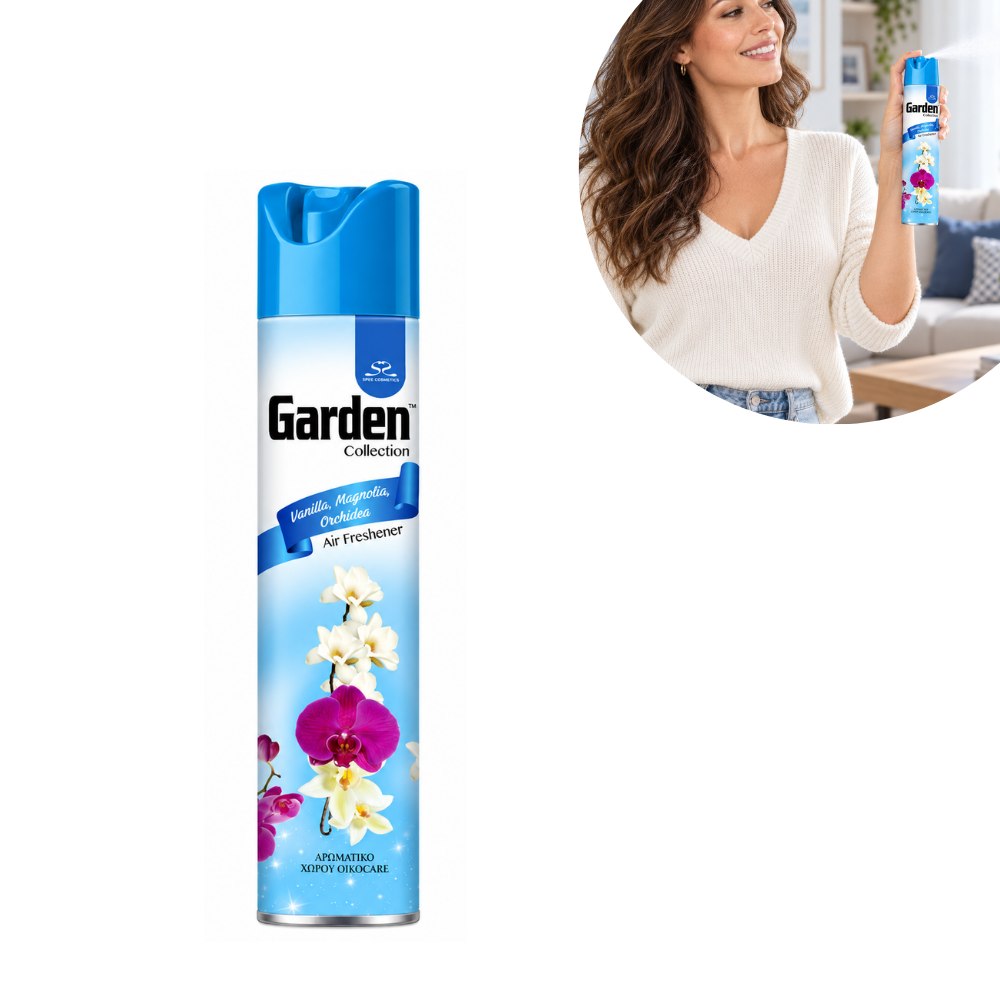 AMBIENTADOR EN AEROSOL CON AROMA A VAINILLA, MAGNOLIA Y ORQUÍDEA GARDEN COLLECTION 300ML