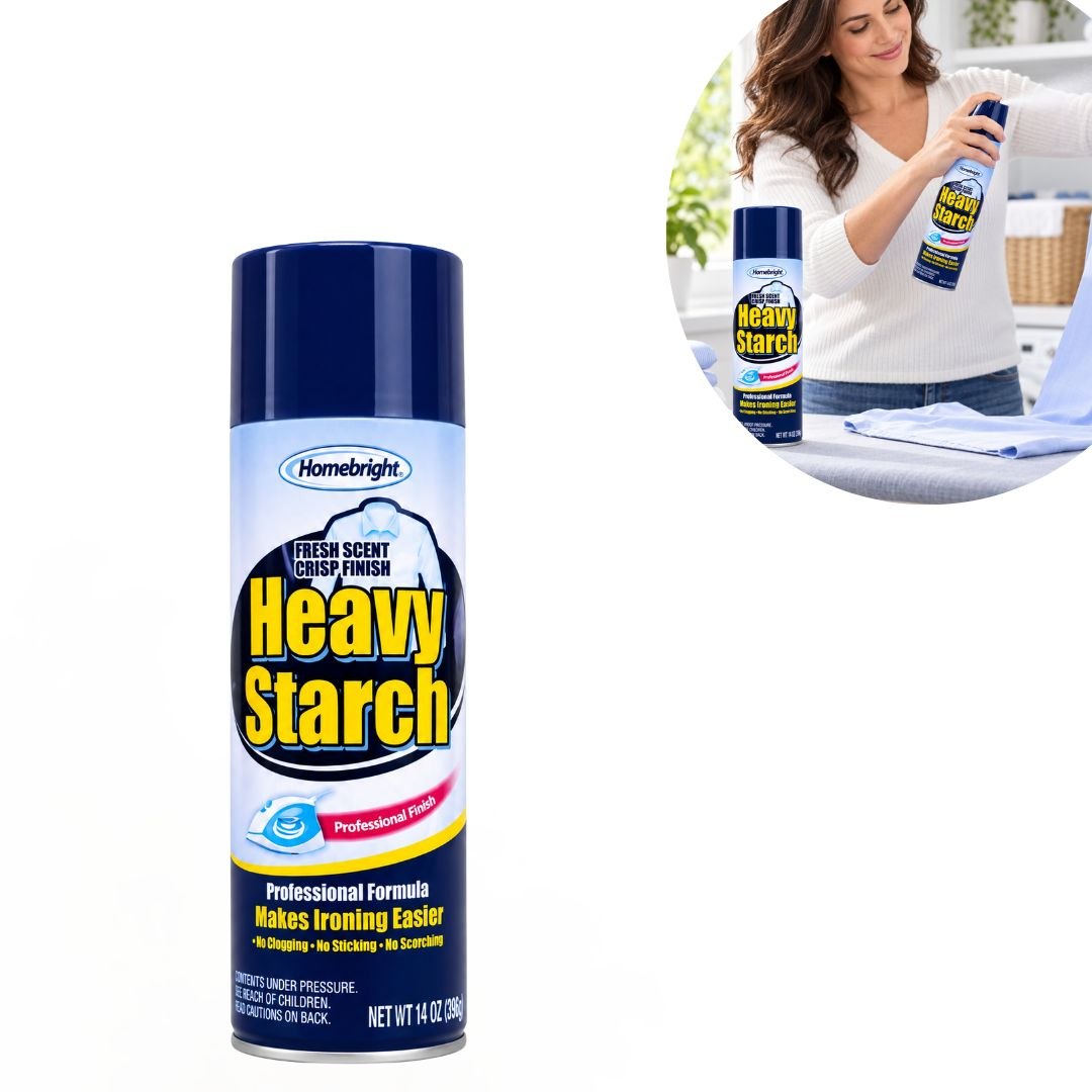 ALMIDÓN EN AEROSOL PARA PLANCHADO HEAVY STARCH AROMA FRESCO HOMEBRIGHT 396G