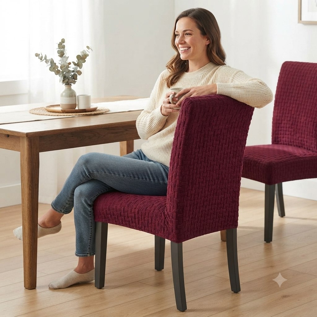 FUNDA ELÁSTICA PROTECTORA Y RENOVADORA PARA SILLAS DE COMEDOR BENELI HOME AJUSTABLE