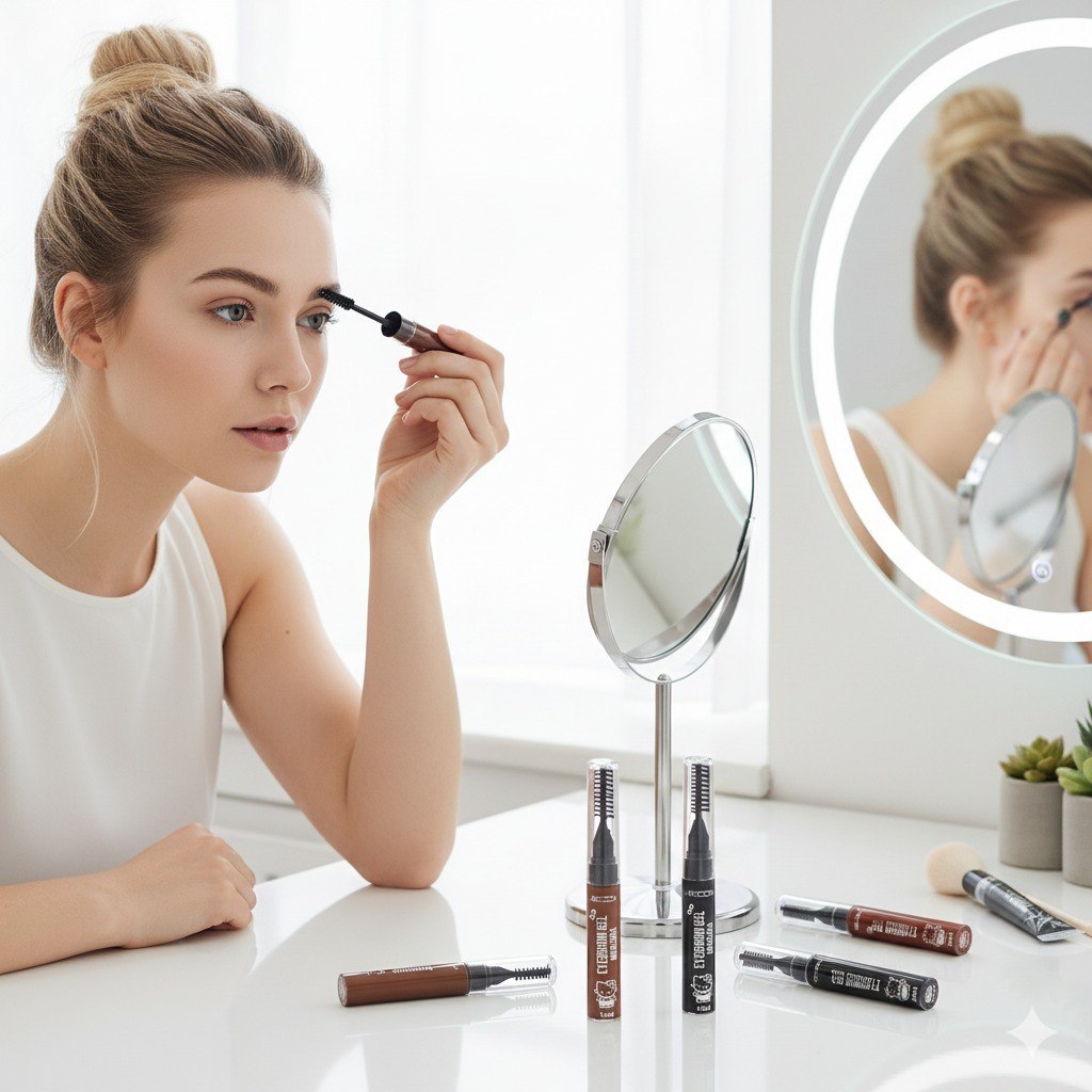 MASCARA DE GEL Y CEPILLO PARA CEJAS ESPESANTE DE LARGA DURACION 16H MECOW 13ML
