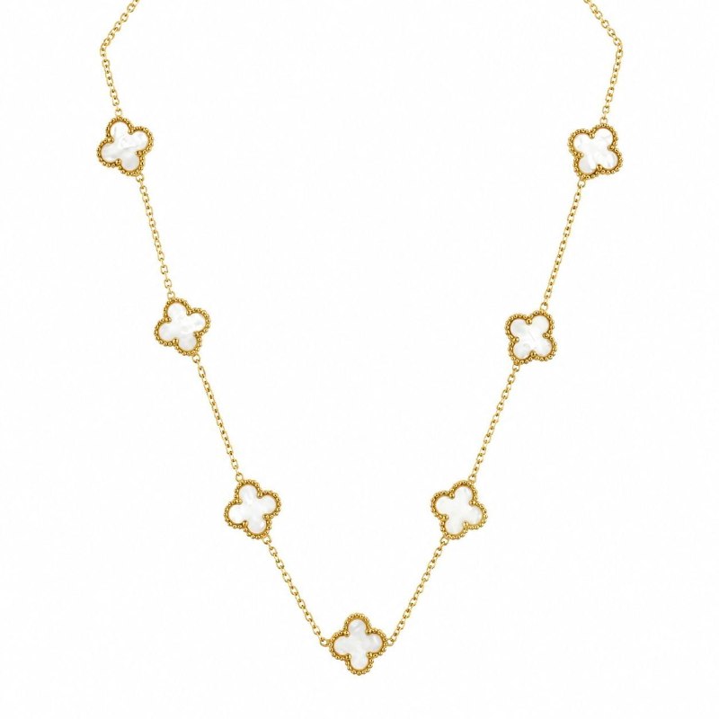 GARGANTILLA DE ENCHAPE PARA DAMA CON DISEÑO DE FLOR 2.2CM (DUPE DE VAN CLEFF)