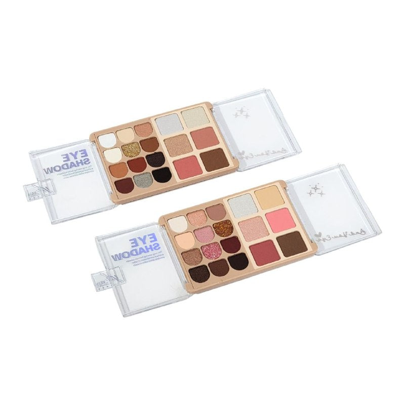 SOMBRA DE OJOS EN PALETA DE LARGA DURACION Y TEXTURA SUAVE Y 18 TONOS YH BEJA COSMETICS 24G