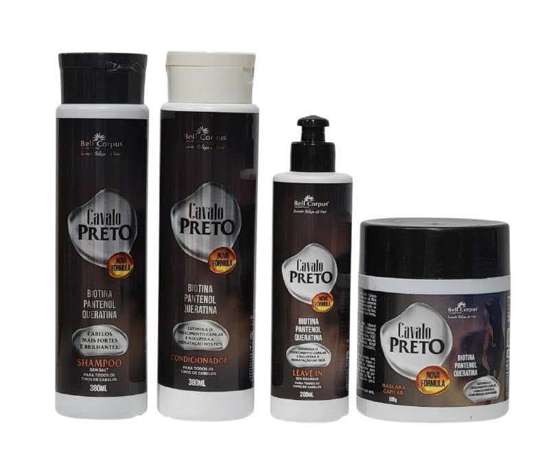SET DE CUIDADO DEL CABELLO CON BIOTINA, PANTENOL Y QUERATINA BELL CORPUS COSMETICS CABALLO NEGRO