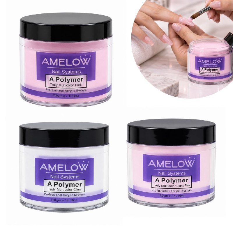POLVO ACRILICO DE POLIMERO PARA ESTRUCTURA Y CONSTRUCCION DE UÑAS AMELOW 120G