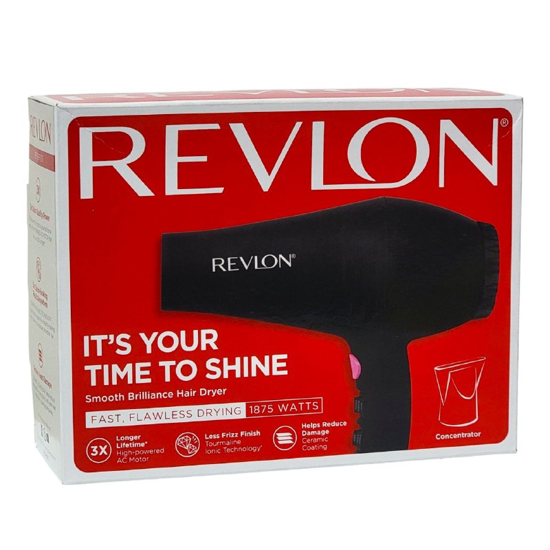 SECADORA DE CABELLO RAPIDO E IMPECABLE, 1875W, LARGA VIDA UTIL, MOTOR ALTA POTENCIA, ACABADO CON MENOS FRIZZ, REVLON