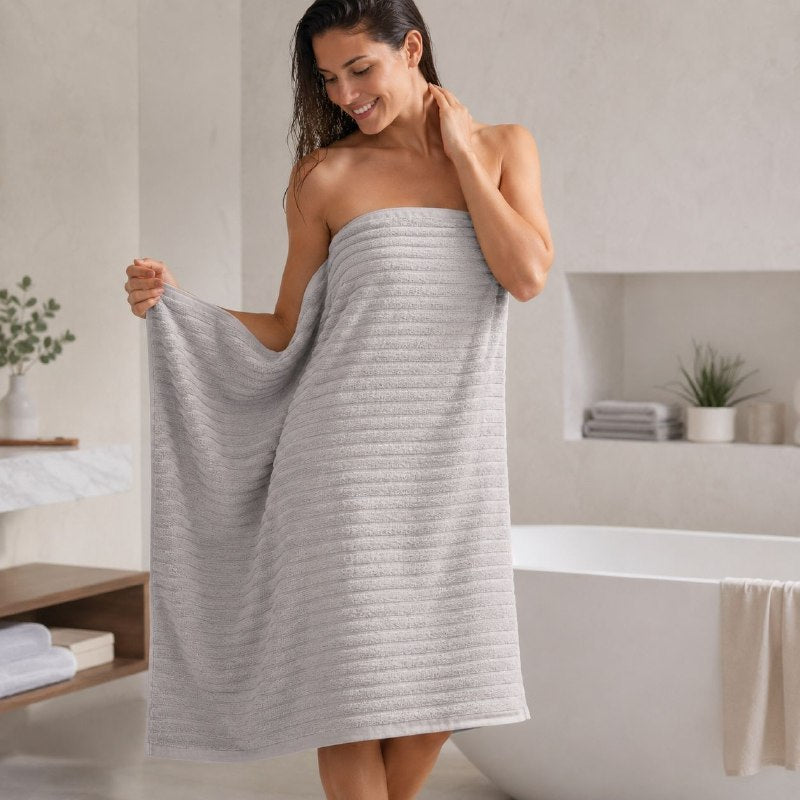TOALLA DE BANO SUAVE Y ABSORBENTE HOME IMPLEMENTS 137X77CM
