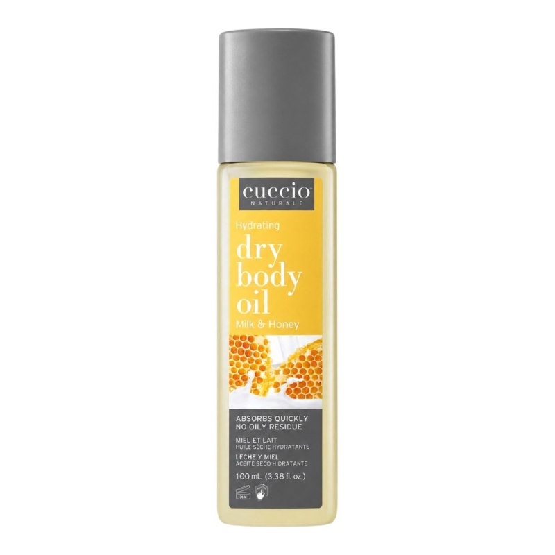 ACEITE CORPORAL SECO HIDRATANTE Y ACONDICIONADOR DE RAPIDA ABSORCION CON AROMA A LECHE Y MIEL CUCCIO 100ML