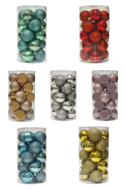 DECORACION ADORNO NAVIDEÑO PAQUETE DE 20 BOLAS DECORATIVAS, 5CM IDEALES PARA DARLE UN TOQUE UNICO A TU ARBOL DE NAVIDAD