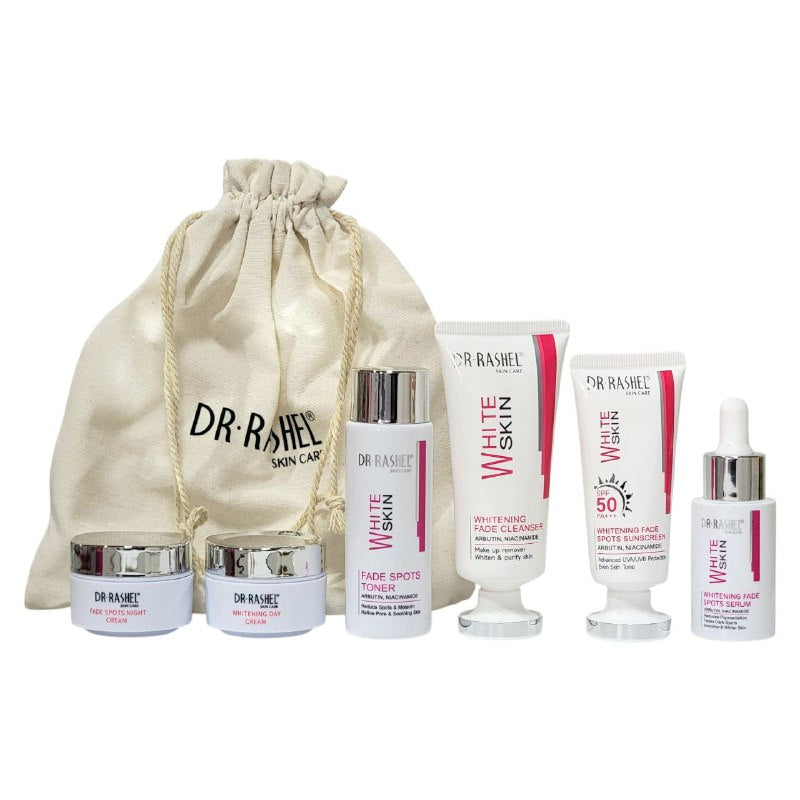 SET DE CUIDADO FACIAL EFECTO BLANQUEADOR Y ATENUADOR DE MANCHAS 6PCS DR RASHEL