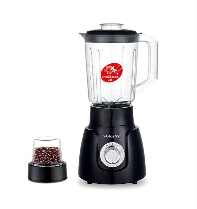 MAQUINA LICUADORA 2 EN 1, LICUADORA Y BATIDORA, 500W DE FUERZA, CAPACIDAD 1.6L, 2 VELOCIDADES, LIMPIEZA RAPIDA, SK-185 SOKANY