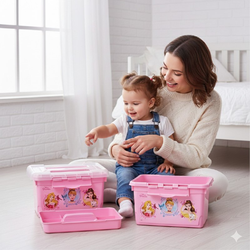 ORGANIZADOR CAJA DE ALMACENAMIENTO ORGANIZADORA PARA NIÑAS DE PRINCESAS 19X22X32CM