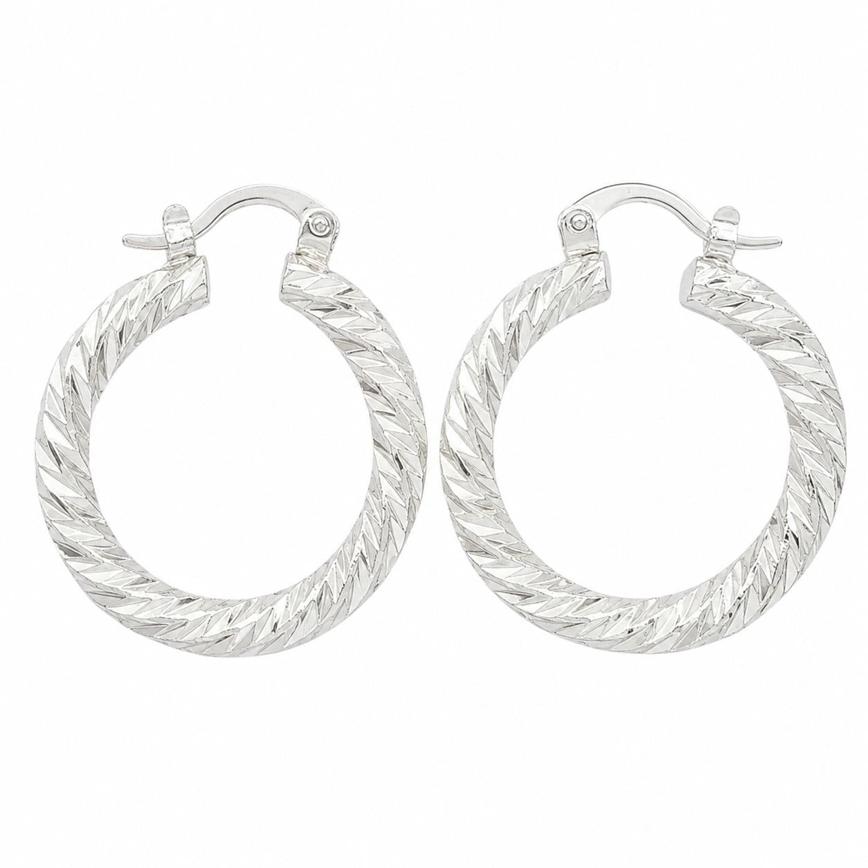 ARGOLLAS DE ENCHAPE PARA DAMA TEXTURIZADAS TIPO TRENZA DIAMANTADA 3CM