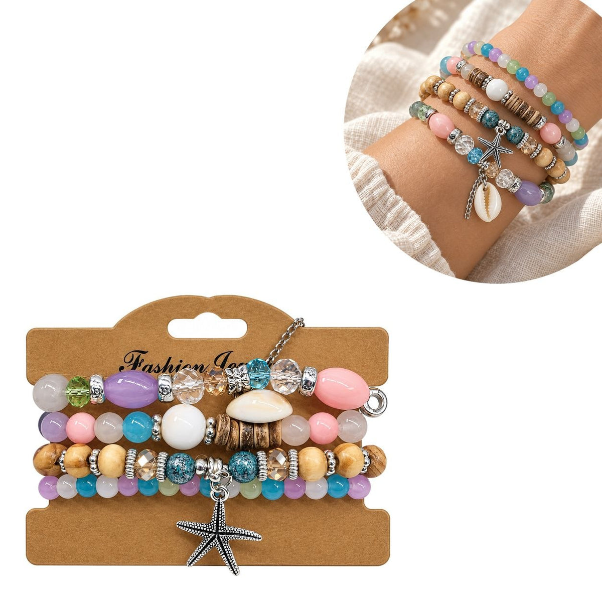 SET DE 4 PULCERAS AJUSTABLES DE ENCHAPE PARA DAMA