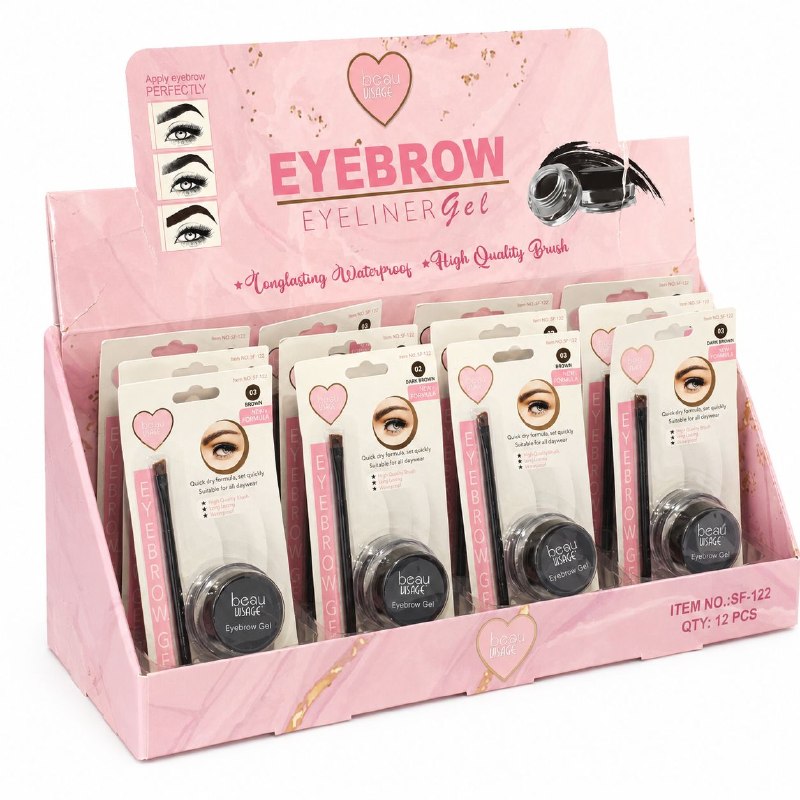 CREMA EN GEL PARA CEJAS WATERPROOF CON BROCHA ANGULAR EYEBROW GEL BEAU VISAGE 3.5G