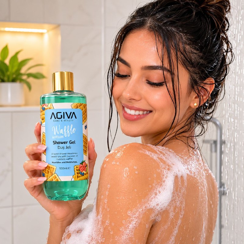 GEL DE DUCHA HIDRATANTE Y NUTRITIVA DIARIA CON AORMA A WAFFLE DE MANDARINA AGIVA 500ML