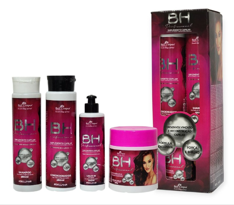 SET DE CUIDADO PARA EL CABELLO 4PCS BH PROFESSIONAL BELL CORPUES COSMETICS