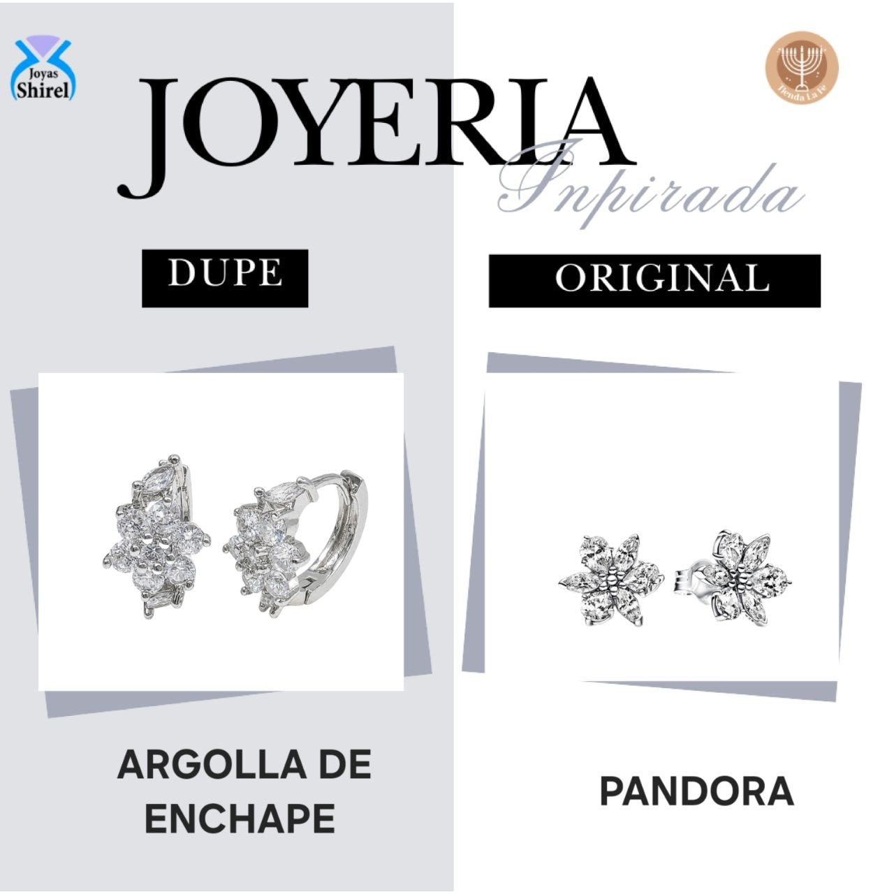ARGOLLAS DE ENCHAPE PARA DAMA CON DISEÑO DE FLOR CON CIRCONIAS