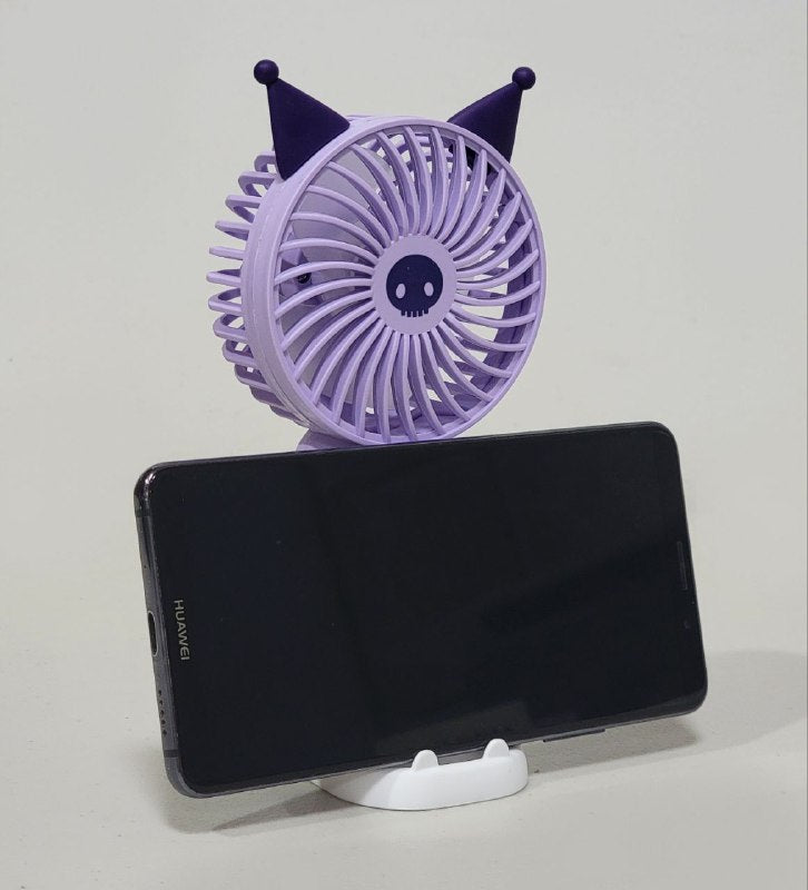 VENTILADOR DE MANO O MESA RECARGABLE CON SOPORTE PARA CELULAR