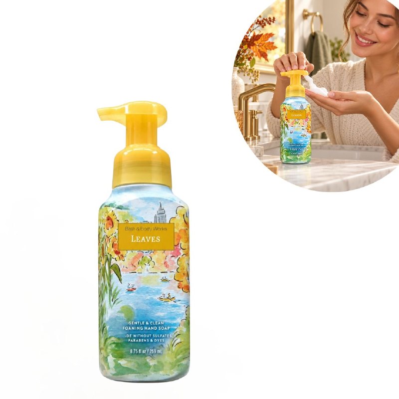 BATH & BODY WORKS JABON DE MANOS SUAVE Y LIMPIO LEAVES 259ML