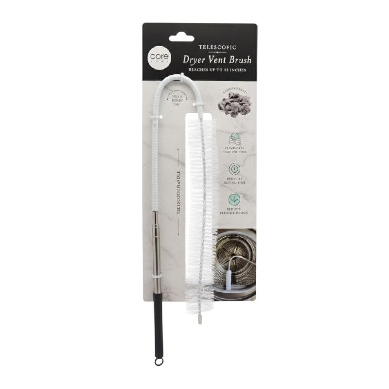 CEPILLO TELESCOPICO PARA LIMPIAR SECADORAS, LIMPIA LOS CONDUCTOS DE PELUSA CORE HOME 81CM